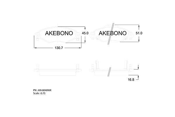 Akebono AN-8048WKE Scheibenbremsbeläge, Set AN8048WKE: Kaufen Sie zu einem guten Preis in Polen bei 2407.PL!