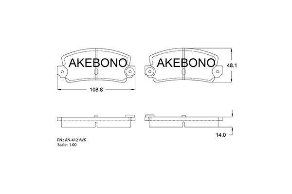 Akebono AN-4121WK Scheibenbremsbeläge, Set AN4121WK: Kaufen Sie zu einem guten Preis in Polen bei 2407.PL!