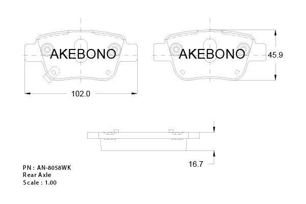 Akebono AN-8058WK Klocki hamulcowe, zestaw AN8058WK: Dobra cena w Polsce na 2407.PL - Kup Teraz!
