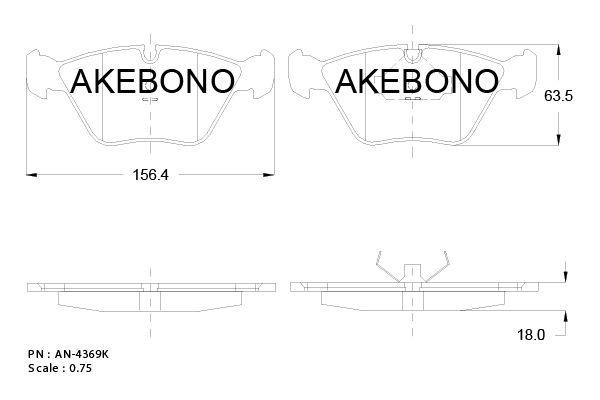 Akebono AN-4369KE Scheibenbremsbeläge, Set AN4369KE: Kaufen Sie zu einem guten Preis in Polen bei 2407.PL!