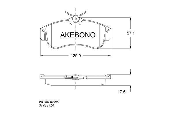 Akebono AN-8009KE Тормозные колодки дисковые, комплект AN8009KE: Отличная цена - Купить в Польше на 2407.PL!