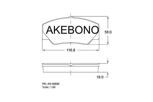 Akebono AN-4080KE Brake Pad Set, disc brake AN4080KE: Buy near me in Poland at 2407.PL - Good price!