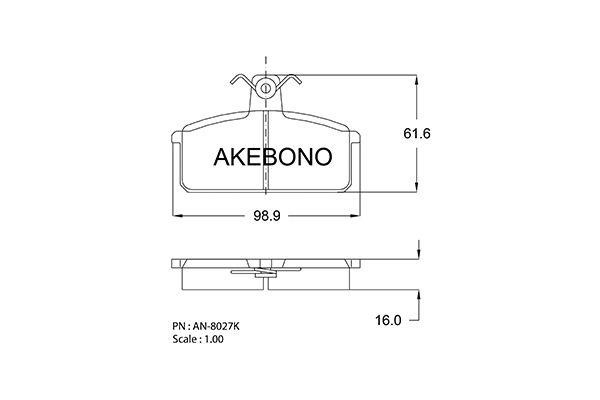 Akebono AN-8027K Brake Pad Set, disc brake AN8027K: Buy near me in Poland at 2407.PL - Good price!