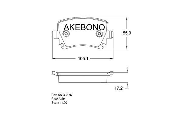 Akebono AN-4367K Brake Pad Set, disc brake AN4367K: Buy near me in Poland at 2407.PL - Good price!