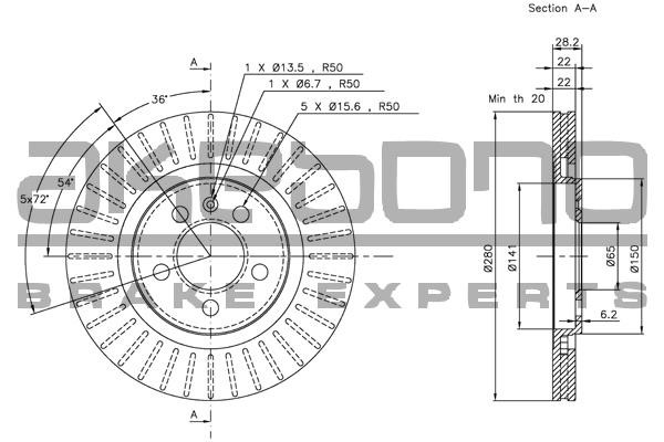 Akebono BN-0255E Front brake disc ventilated BN0255E: Buy near me in Poland at 2407.PL - Good price!