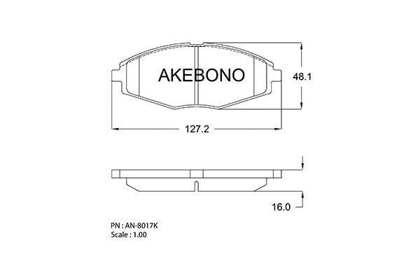 Akebono AN-8017KE Brake Pad Set, disc brake AN8017KE: Buy near me in Poland at 2407.PL - Good price!