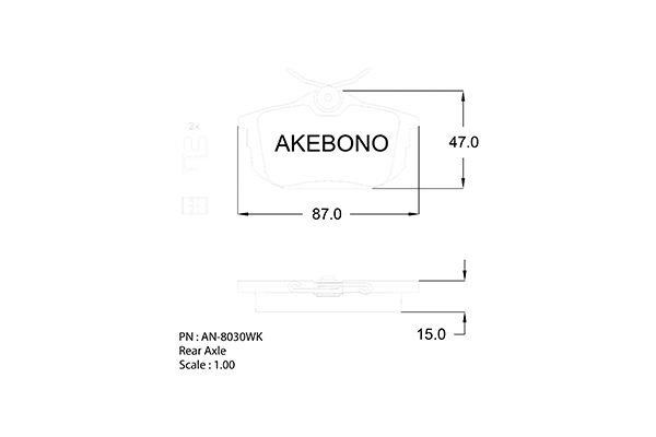 Akebono AN-8030WKE Тормозные колодки дисковые, комплект AN8030WKE: Отличная цена - Купить в Польше на 2407.PL!