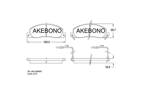 Akebono AN-4188WKE Гальмівні колодки, комплект AN4188WKE: Приваблива ціна - Купити у Польщі на 2407.PL!