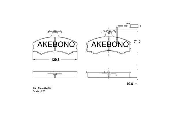 Akebono AN-4074WK Brake Pad Set, disc brake AN4074WK: Buy near me in Poland at 2407.PL - Good price!