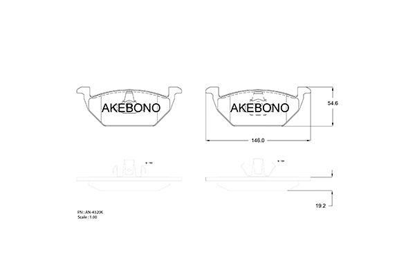 Akebono AN-4320K Тормозные колодки дисковые, комплект AN4320K: Отличная цена - Купить в Польше на 2407.PL!
