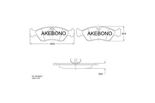 Akebono AN-8003KE Scheibenbremsbeläge, Set AN8003KE: Kaufen Sie zu einem guten Preis in Polen bei 2407.PL!