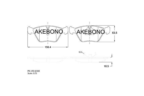 Akebono AN-4238KE Гальмівні колодки, комплект AN4238KE: Купити у Польщі - Добра ціна на 2407.PL!