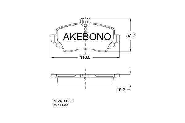 Akebono AN-4336K Гальмівні колодки, комплект AN4336K: Приваблива ціна - Купити у Польщі на 2407.PL!