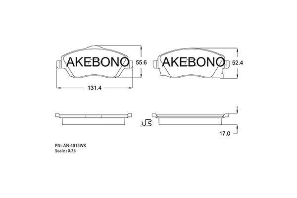 Akebono AN-4015WK Scheibenbremsbeläge, Set AN4015WK: Kaufen Sie zu einem guten Preis in Polen bei 2407.PL!