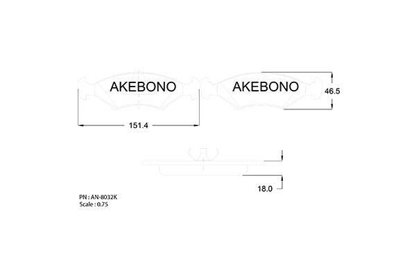 Akebono AN-8032KE Scheibenbremsbeläge, Set AN8032KE: Kaufen Sie zu einem guten Preis in Polen bei 2407.PL!