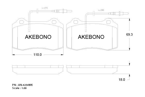 Akebono AN-4254WKE Brake Pad Set, disc brake AN4254WKE: Buy near me in Poland at 2407.PL - Good price!