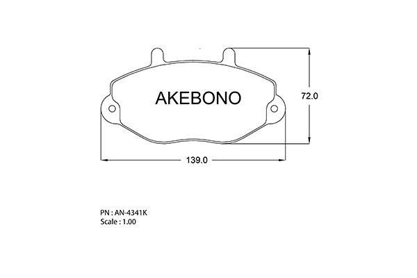 Akebono AN-4341K Тормозные колодки дисковые, комплект AN4341K: Отличная цена - Купить в Польше на 2407.PL!