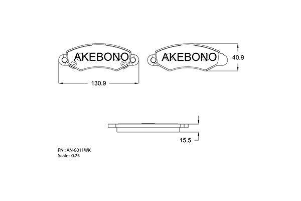 Akebono AN-8011WK Гальмівні колодки, комплект AN8011WK: Приваблива ціна - Купити у Польщі на 2407.PL!