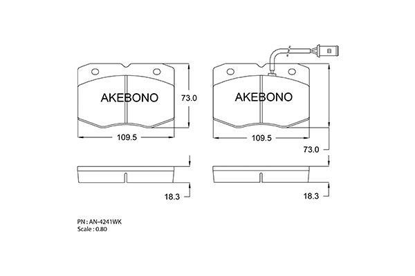 Akebono AN-4296WKE Тормозные колодки дисковые, комплект AN4296WKE: Отличная цена - Купить в Польше на 2407.PL!