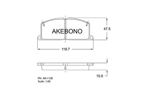 Akebono AN-113KE Brake Pad Set, disc brake AN113KE: Buy near me in Poland at 2407.PL - Good price!