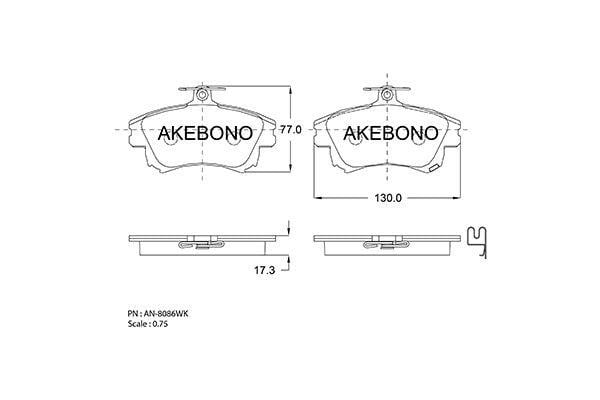 Akebono AN-8086WK Scheibenbremsbeläge, Set AN8086WK: Kaufen Sie zu einem guten Preis in Polen bei 2407.PL!