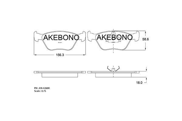 Akebono AN-4268KE Тормозные колодки дисковые, комплект AN4268KE: Отличная цена - Купить в Польше на 2407.PL!