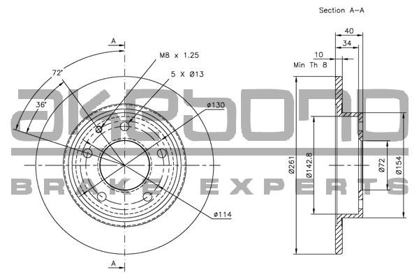 Akebono BN-0303E Rear brake disc, non-ventilated BN0303E: Buy near me at 2407.PL in Poland at an Affordable price!