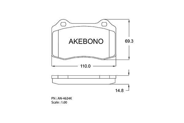 Akebono AN-4634KE Тормозные колодки дисковые, комплект AN4634KE: Отличная цена - Купить в Польше на 2407.PL!