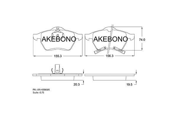 Akebono AN-4006WK Гальмівні колодки, комплект AN4006WK: Приваблива ціна - Купити у Польщі на 2407.PL!