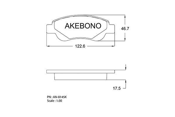 Akebono AN-8145KE Тормозные колодки дисковые, комплект AN8145KE: Отличная цена - Купить в Польше на 2407.PL!