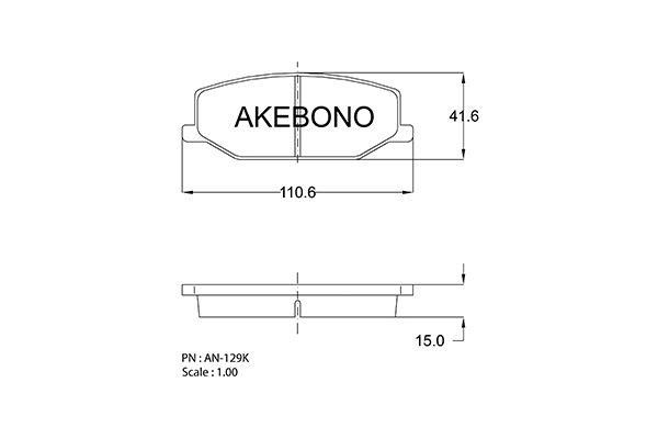 Akebono AN-129KE Brake Pad Set, disc brake AN129KE: Buy near me in Poland at 2407.PL - Good price!