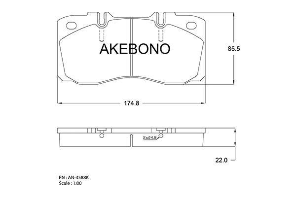 Akebono AN-4588K Гальмівні колодки, комплект AN4588K: Приваблива ціна - Купити у Польщі на 2407.PL!