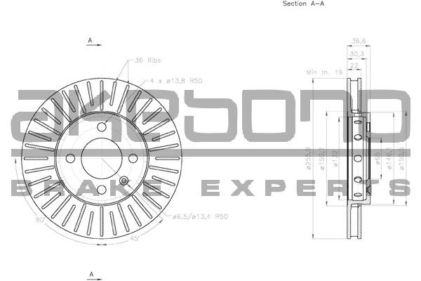 Akebono BN-0136E Front brake disc ventilated BN0136E: Buy near me in Poland at 2407.PL - Good price!