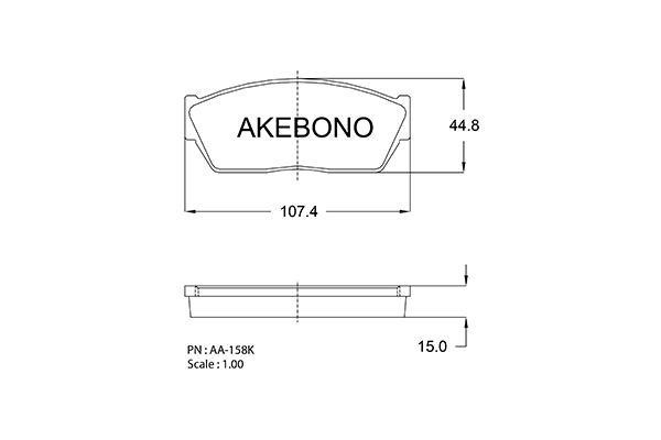 Akebono AN-158K Brake Pad Set, disc brake AN158K: Buy near me in Poland at 2407.PL - Good price!