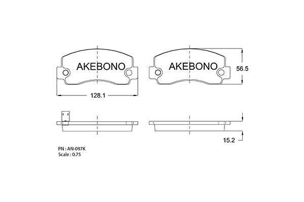 Akebono AN-097KE Гальмівні колодки, комплект AN097KE: Купити у Польщі - Добра ціна на 2407.PL!