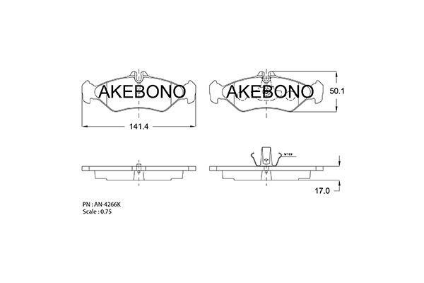 Akebono AN-4266K Brake Pad Set, disc brake AN4266K: Buy near me in Poland at 2407.PL - Good price!