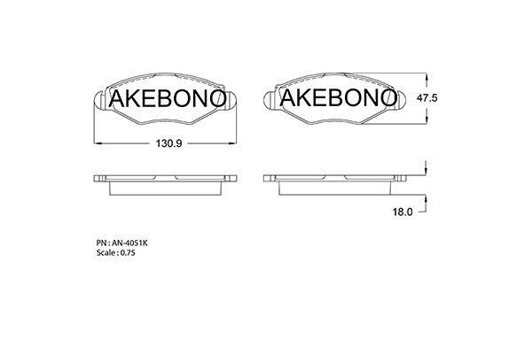 Akebono AN-4051KE Scheibenbremsbeläge, Set AN4051KE: Kaufen Sie zu einem guten Preis in Polen bei 2407.PL!