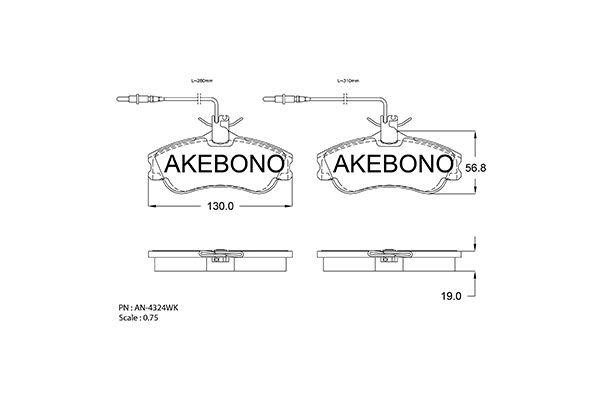 Akebono AN-4324WK Brake Pad Set, disc brake AN4324WK: Buy near me in Poland at 2407.PL - Good price!