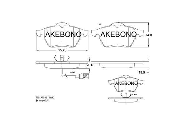 Akebono AN-4312WK Scheibenbremsbeläge, Set AN4312WK: Kaufen Sie zu einem guten Preis in Polen bei 2407.PL!