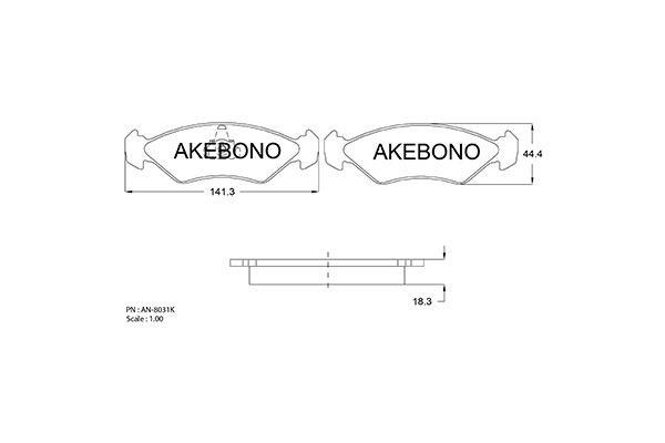 Akebono AN-8031K Brake Pad Set, disc brake AN8031K: Buy near me in Poland at 2407.PL - Good price!