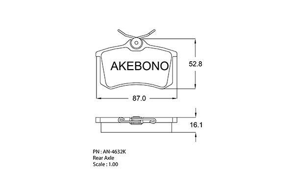 Akebono AN-4632K Brake Pad Set, disc brake AN4632K: Buy near me in Poland at 2407.PL - Good price!