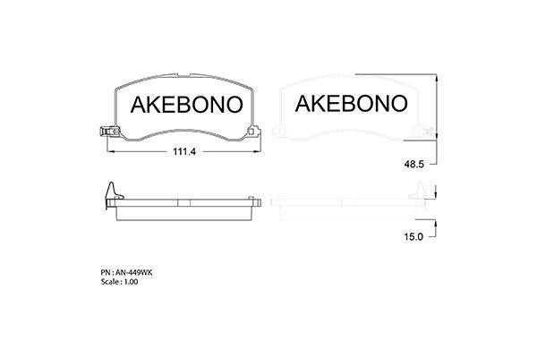Akebono AN-449WKE Scheibenbremsbeläge, Set AN449WKE: Kaufen Sie zu einem guten Preis in Polen bei 2407.PL!