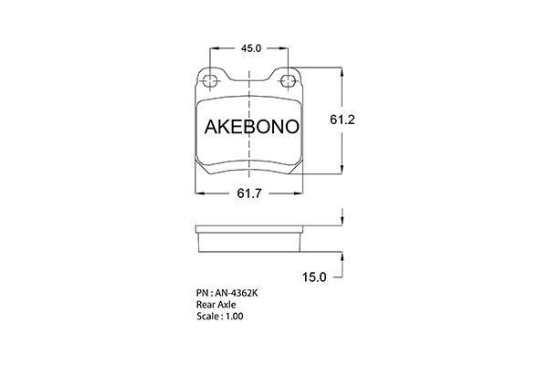 Akebono AN-4362K Тормозные колодки дисковые, комплект AN4362K: Отличная цена - Купить в Польше на 2407.PL!
