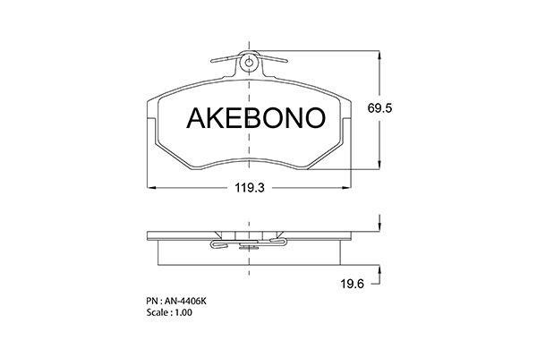 Akebono AN-4406KE Гальмівні колодки, комплект AN4406KE: Приваблива ціна - Купити у Польщі на 2407.PL!