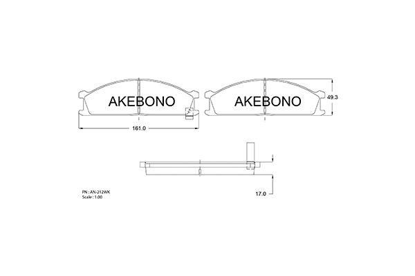 Akebono AN-212WKE Brake Pad Set, disc brake AN212WKE: Buy near me in Poland at 2407.PL - Good price!