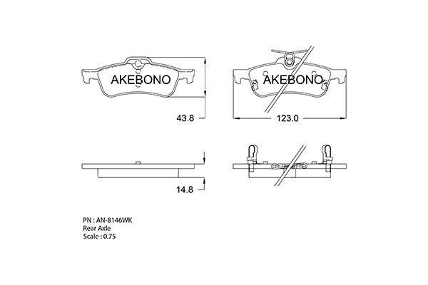 Akebono AN-8146WK Brake Pad Set, disc brake AN8146WK: Buy near me at 2407.PL in Poland at an Affordable price!