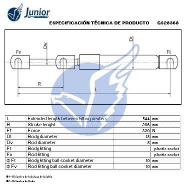 Motorhaubegasdruckfeder Junior GS28368