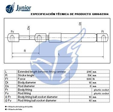 Пружина газовая капота Junior GH0682984