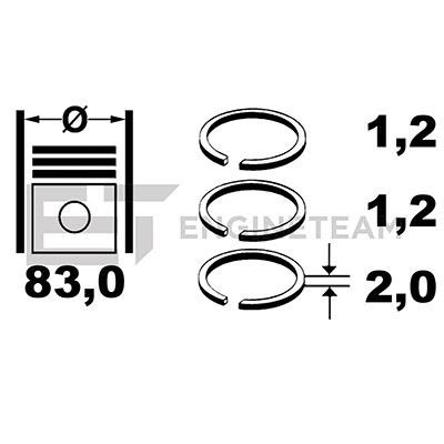 Et engineteam R1010550 Piston Ring Kit R1010550: Buy near me at 2407.PL in Poland at an Affordable price!