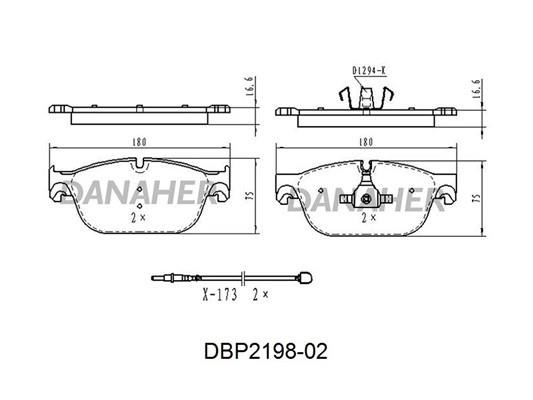 Danaher DBP2198-02 Тормозные колодки дисковые передние, комплект DBP219802: Отличная цена - Купить в Польше на 2407.PL!